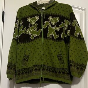 Grateful Dead Green & Brown Zip-up Hooded Jacket